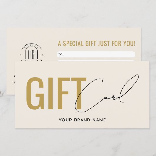 Modernes Logo professionelle beige-goldene Geschen (Vorne/Hinten)