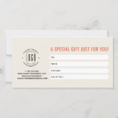 Modernes Logo professionelle beige orange Geschenk (Rückseite)