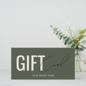 Modernes Logo professionelle grüne Geschenkkarte (Stehend Vorderseite)