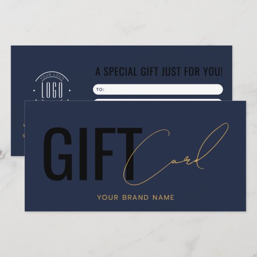 Modernes Logo professionelle marineblaue Geschenkk (Vorne/Hinten)