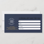 Modernes Logo professionelle marineblaue Geschenkk (Rückseite)