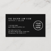 Modernes Logo QR Code Firmenmitarbeiter Schwarz Visitenkarte (Vorderseite)