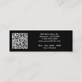 Modernes Logo QR-Code Schwarz Mini Visitenkarte (Rückseite)