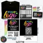 Modernes Logo QR Code Schwarz-weiß Rainbow Foto Flyer