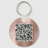 Modernes Logo QR-Code Werbe-Roségold Schlüsselanhänger (Rückseite)
