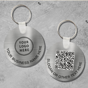 Modernes Logo QR Code Werbesilber Schlüsselanhänger