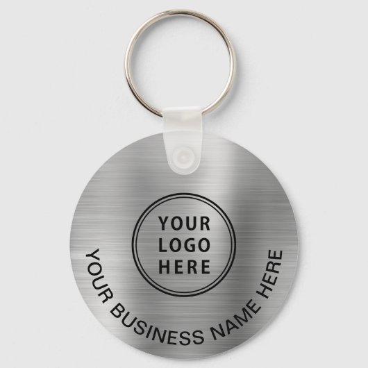 Modernes Logo QR Code Werbesilber Schlüsselanhänger (Vorderseite)