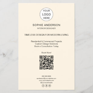 Modernes Logo QR Minimalistisches Professionelles Flyer