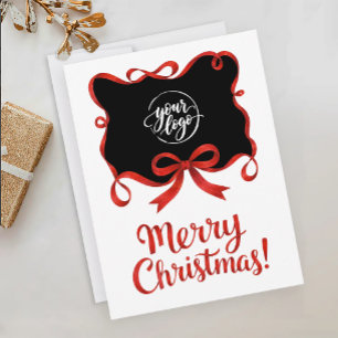 Modernes Logo Rot Schwarz Weihnachten Firmenband Postkarte