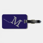 Modernes Logo. Travel Monogram Blue Gepäckanhänger (Rückseite horizontal)