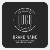 Modernes Logo-Unternehmen Quadratischer Aufkleber (Vorderseite)