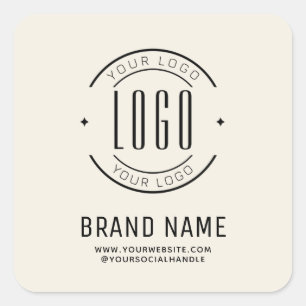 Modernes Logo-Unternehmen Quadratischer Aufkleber