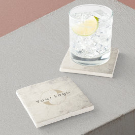 Modernes Logo Unternehmen Schwarz-weiß Marmor Steinuntersetzer