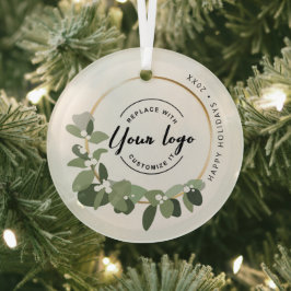 Modernes Logodekor für den glücklichen Urlaub Ornament Aus Glas