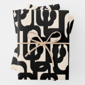 Modernes Loop-Muster aus dem Mittelalter in Schwar Geschenkpapier Set (Beispiel)