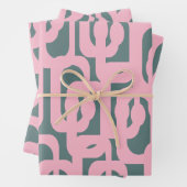 Modernes Loop-Muster aus dem Mittelalter, rosa und Geschenkpapier Set (Beispiel)