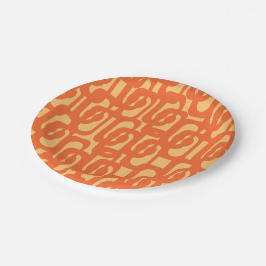 Modernes Loop-Muster Mitte des Jahrhunderts in Ora Pappteller (Schrägansicht)