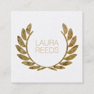 Modernes Lorbeerwreath-Gold beruflich Quadratische Visitenkarte