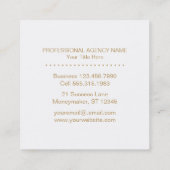 Modernes Lorbeerwreath-Gold beruflich Quadratische Visitenkarte (Rückseite)