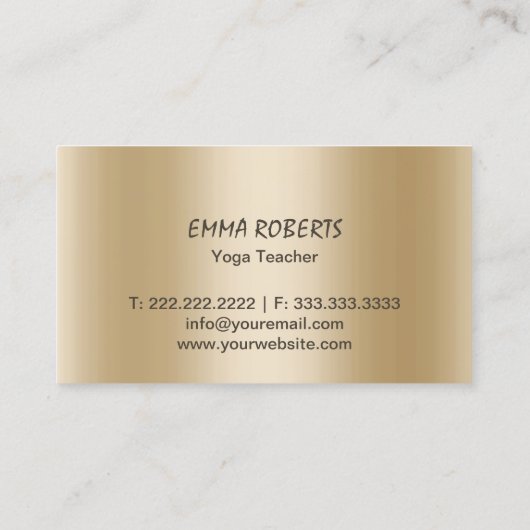 Modernes Lotus Logo Elegante Gold Hintergrund Visitenkarte (Rückseite)