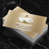 Modernes Lotus Logo Elegante Gold Hintergrund Visitenkarte