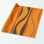 Modernes Lounge Muster 70er Orange Brown Geschenkpapier (Ungerollt)