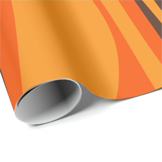 Modernes Lounge Muster 70er Orange Brown Geschenkpapier (Rolleneckpunkt)