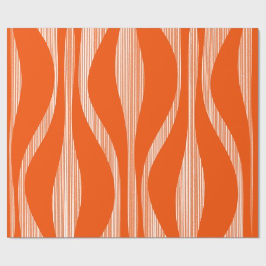 Modernes Lounge Muster Orange Mitte Jahrhundert Geschenkpapier (Flach)