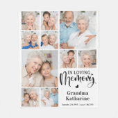 Modernes Loving Memory 10 Foto Collage Memorial Fleecedecke (Vorderseite)