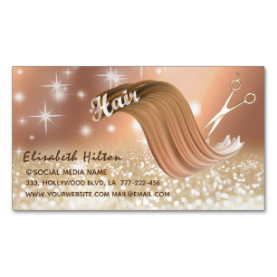 Modernes, lustig funkelndes, bunt funkelndes HAIR- Magnetische Visitenkarte