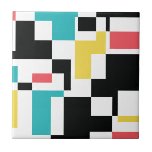 Modernes, lustiges, buntes geometrisches Design Fliese