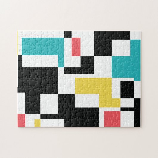 Modernes, lustiges, buntes geometrisches Design Puzzle (Horizontal)