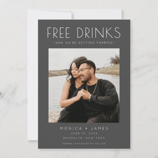 Modernes, lustiges Foto Hochzeit rettet das Datum Ankündigung (Vorderseite)