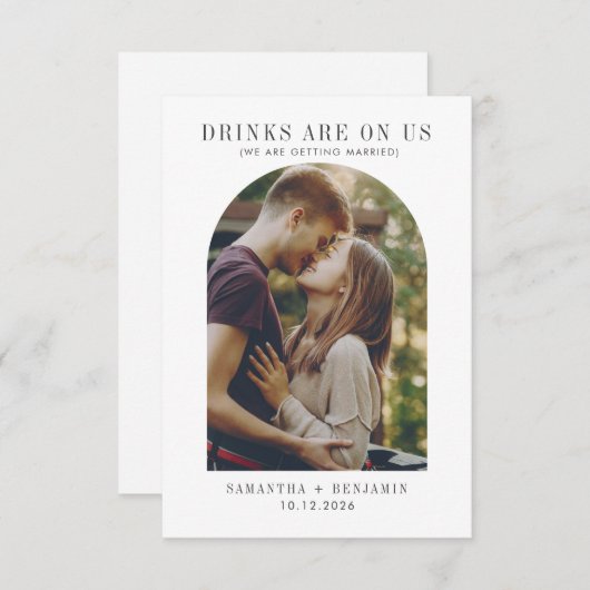 Modernes, lustiges Foto Hochzeit rettet das Datum Save The Date (Vorne/Hinten)