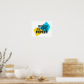 Modernes, lustiges Grafikdesign "Enjoy Every Momen Poster (Küche)