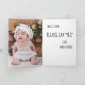 Modernes lustiges Pate-Antrag-Foto Karte (Innenseite)