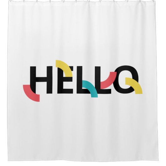 Modernes, lustiges, spielerisches, buntes Design Duschvorhang (Vorderseite)