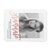 Modernes Luxe Abschluss Foto Magnet in Rose Gold (Horizontal)