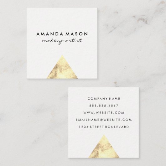 Modernes Luxe Dreieck Quadratische Visitenkarte (Vorne/Hinten)