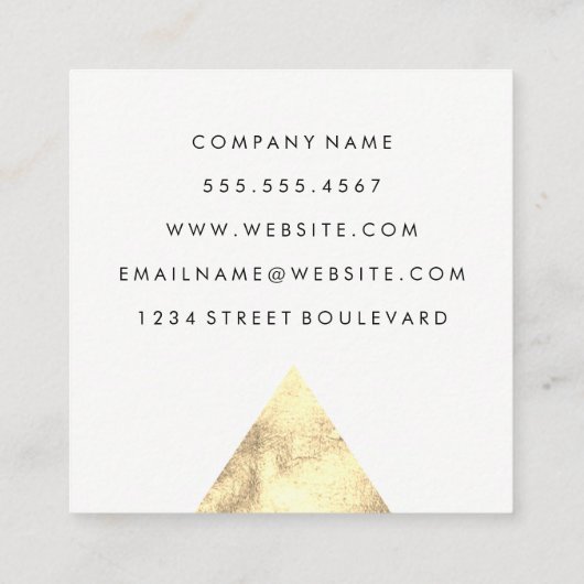 Modernes Luxe Dreieck Quadratische Visitenkarte (Rückseite)