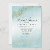 Modernes Luxe Gold Flecks echtes nechtes Brautpart Einladung (Vorderseite)