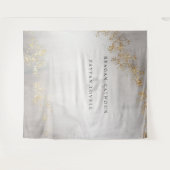 Modernes Luxe Gold Flecks Grau Mist Wedding Foto Wandteppich (Vorderseite (Horizontal))