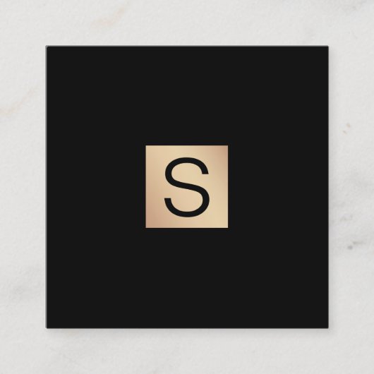 Modernes Luxe Gold Monogram Quadratische Visitenkarte (Vorderseite)