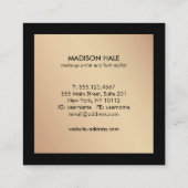 Modernes Luxe Gold Monogram Quadratische Visitenkarte (Rückseite)