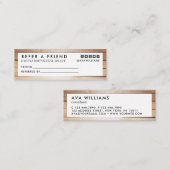 Modernes Luxe-Holz-sauberes Layout Mini Visitenkarte (Vorne/Hinten)