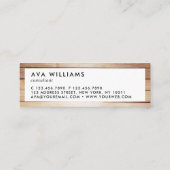 Modernes Luxe-Holz-sauberes Layout Mini Visitenkarte (Rückseite)