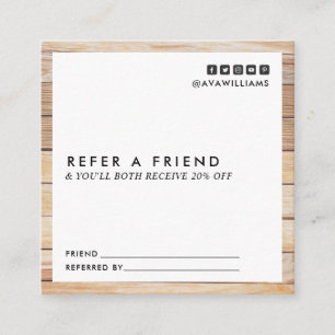 Modernes Luxe-Holz-sauberes Layout Quadratische Visitenkarte