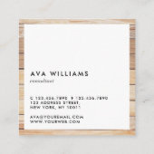 Modernes Luxe-Holz-sauberes Layout Quadratische Visitenkarte (Rückseite)