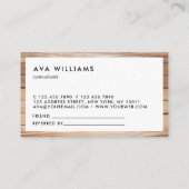 Modernes Luxe-Holz-sauberes Layout Visitenkarte (Rückseite)