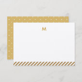 Modernes Luxe personalisiertes Monogramm Notecards Einladung (Vorne/Hinten)
